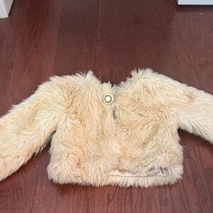 GAP Kids Beige Faux Fur Coat